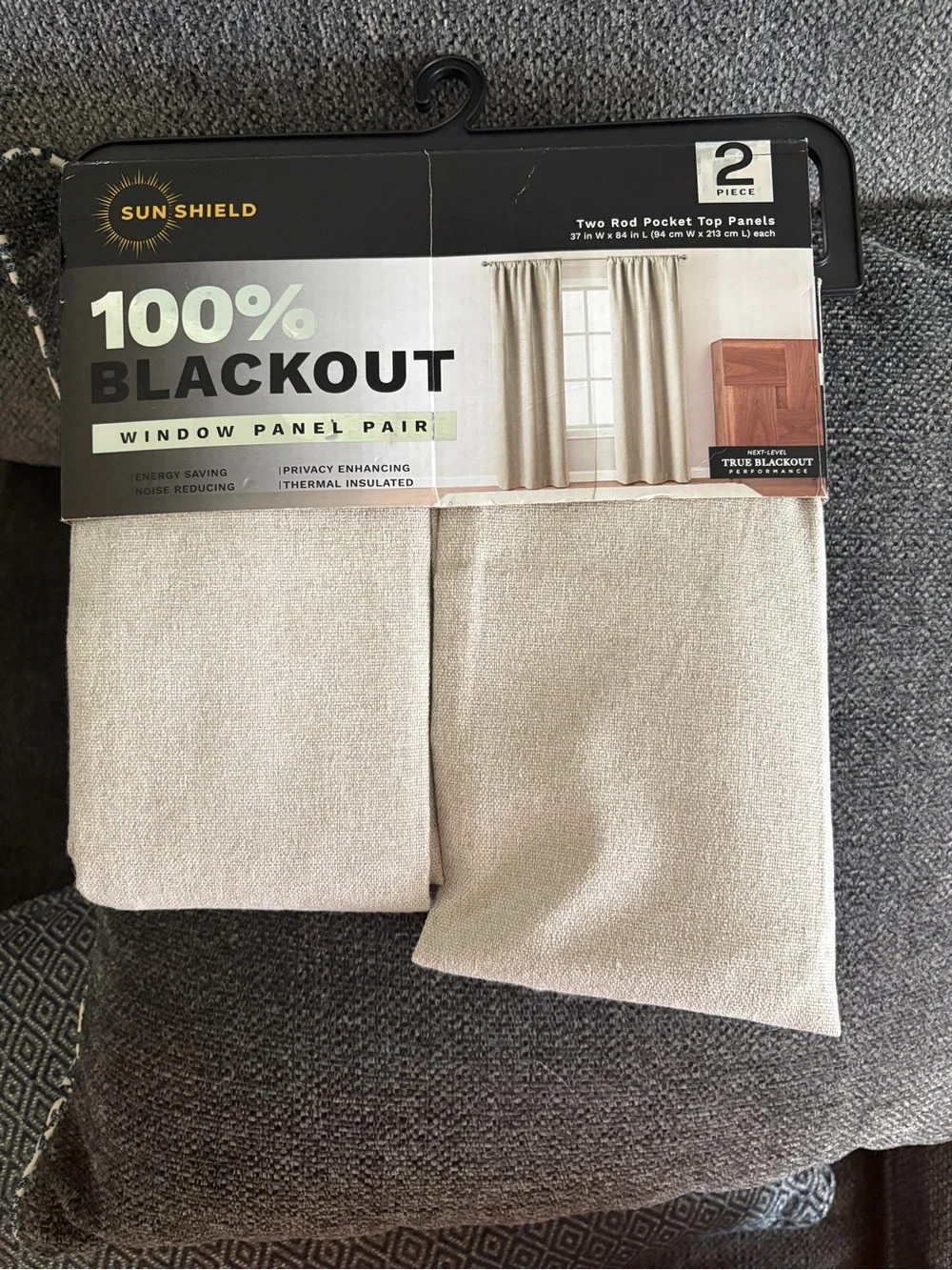 100% Blackout Window Panel Pair in Beige